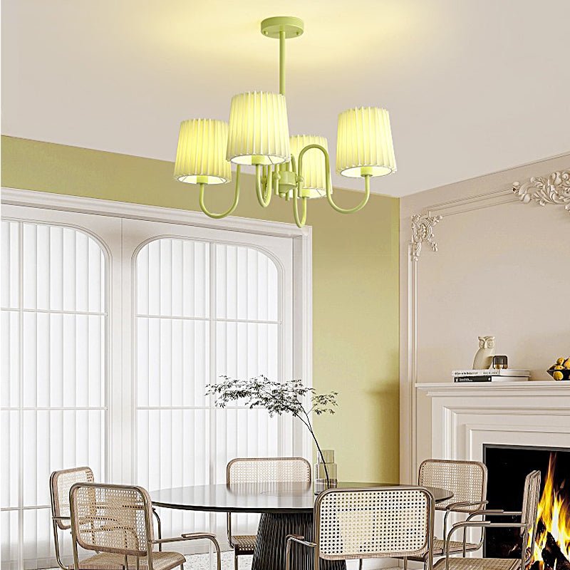 WINDSOR PLEATED GREEN FABRIC CHANDELIER