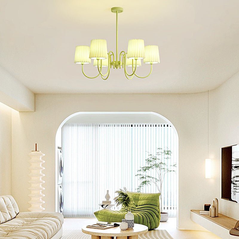WINDSOR PLEATED GREEN FABRIC CHANDELIER