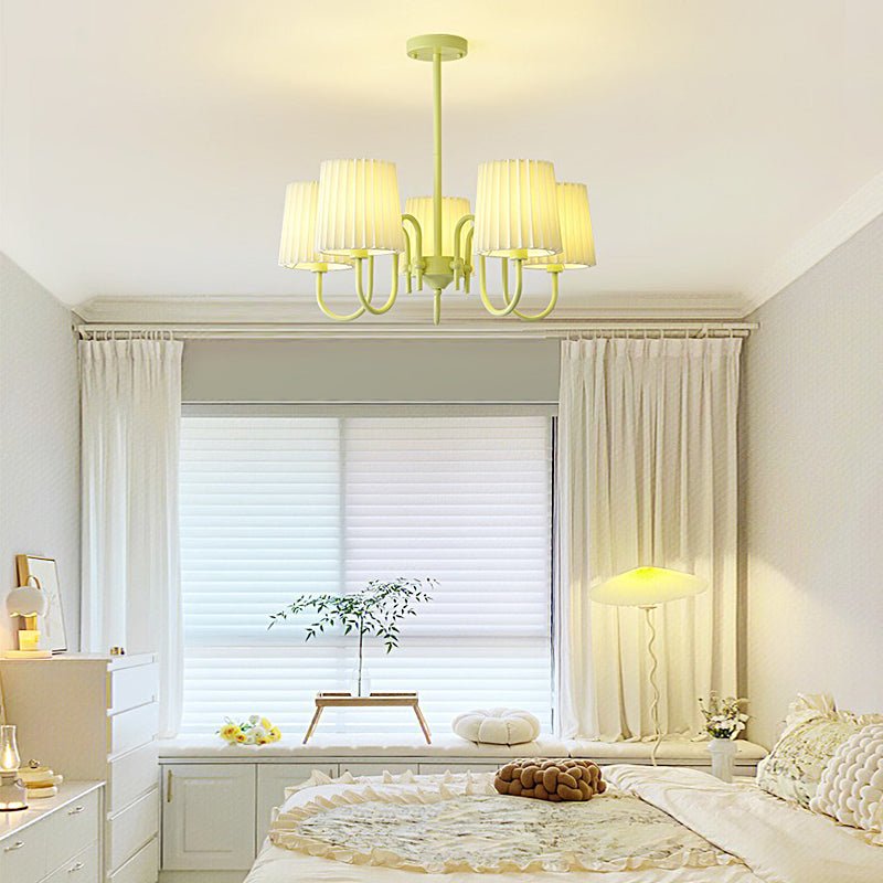 WINDSOR PLEATED GREEN FABRIC CHANDELIER