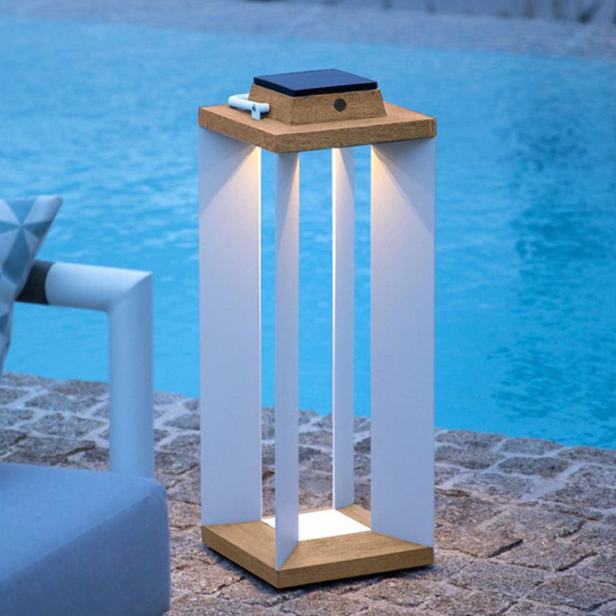 WINDSOR WOODEN SOLAR GLOW LANTERN FOR OUTDOOR AMBIENCE