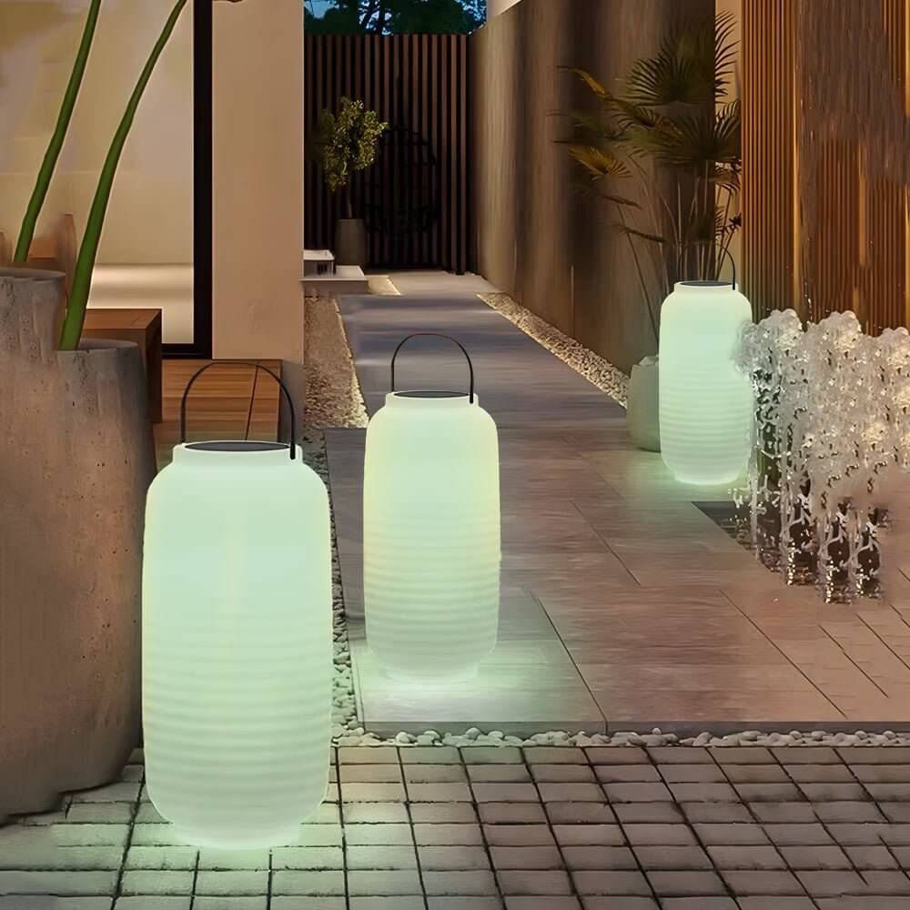 WINTHROP RAINBOW GLOW OUTDOOR LANTERN WITH SOLAR AND USB CHARGING