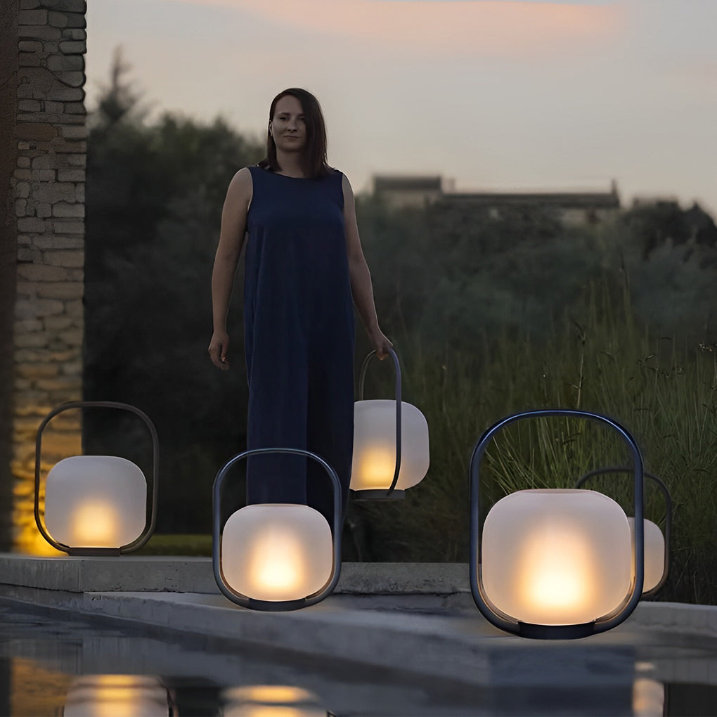 FARINGTON SOLAR GLOW RECHARGEABLE LANTERN WITH WATER-RESISTANT DESIGN