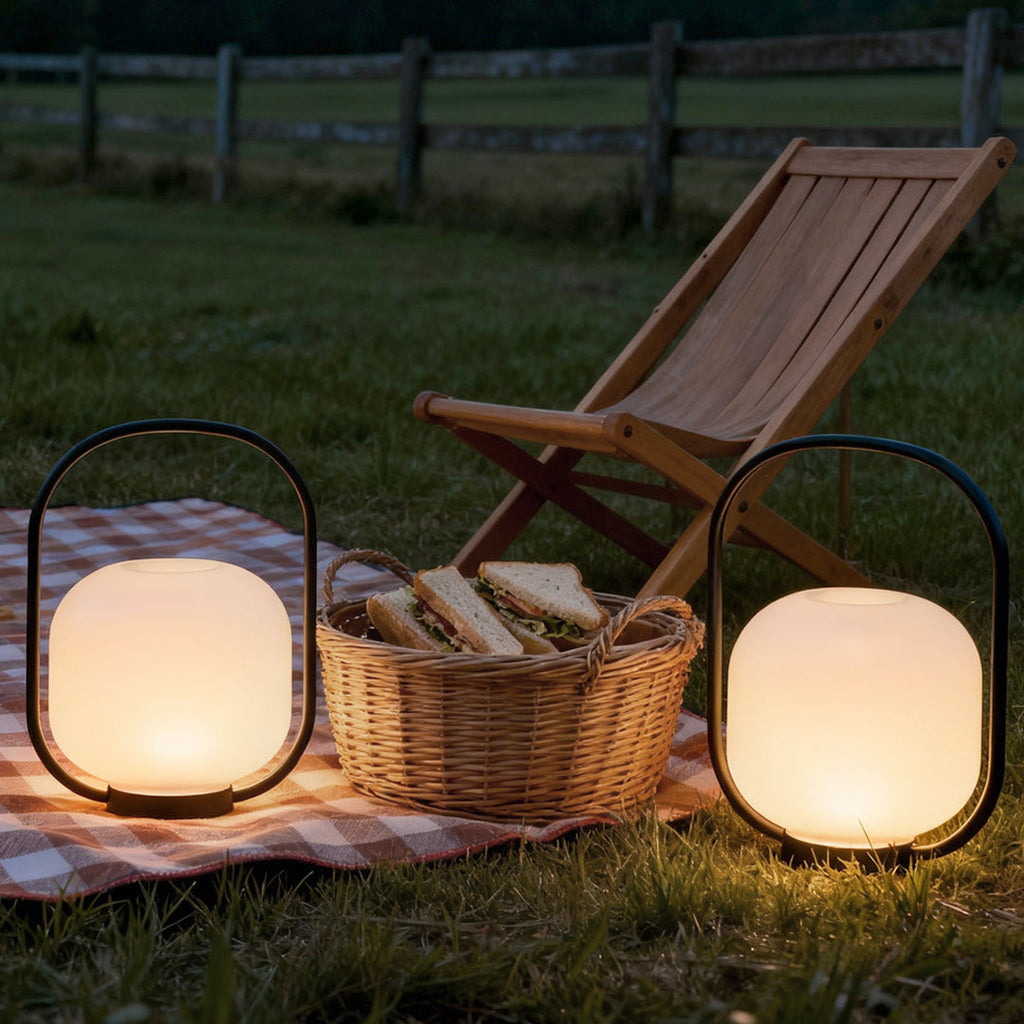 FARINGTON SOLAR GLOW RECHARGEABLE LANTERN WITH WATER-RESISTANT DESIGN