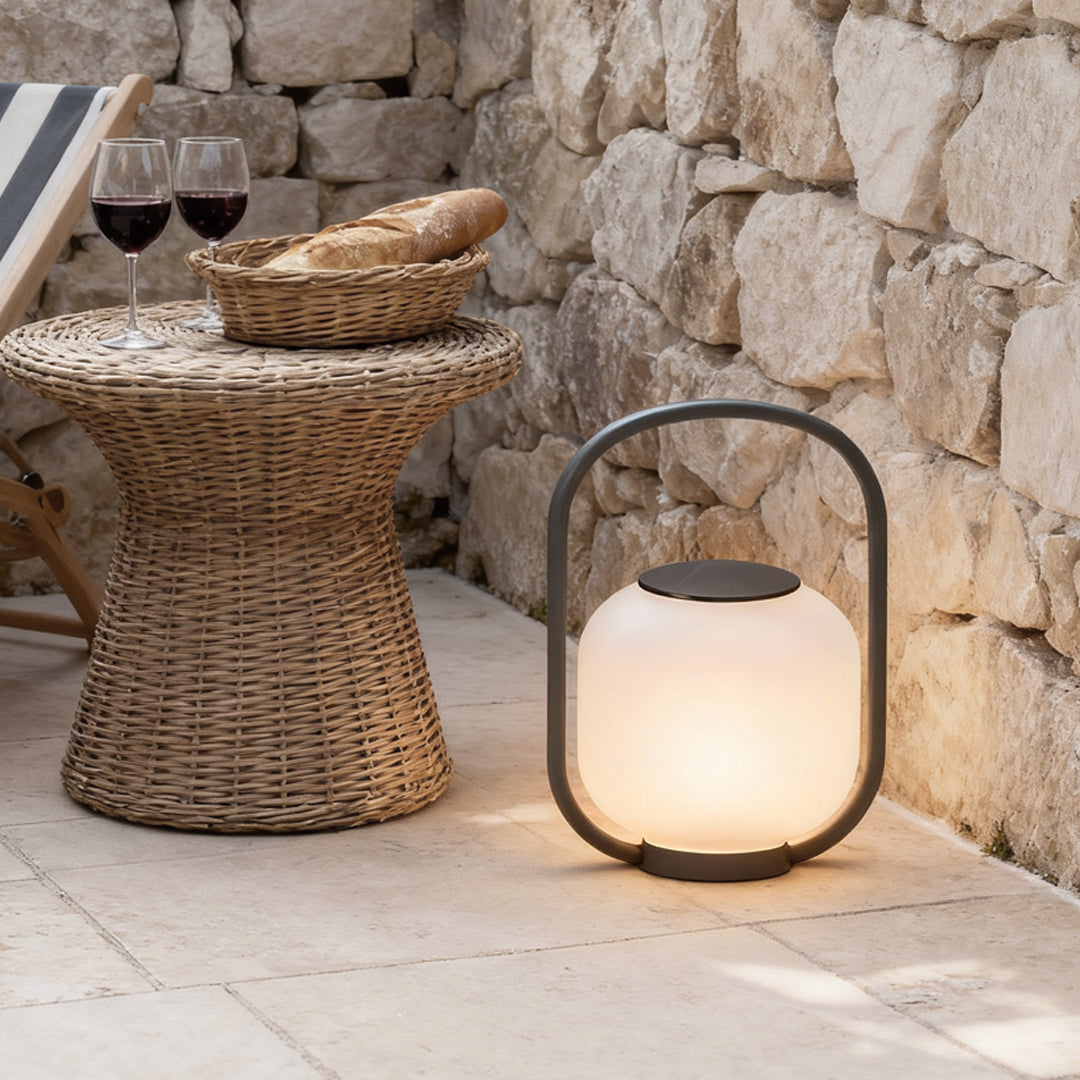 FARINGTON SOLAR GLOW RECHARGEABLE LANTERN WITH WATER-RESISTANT DESIGN