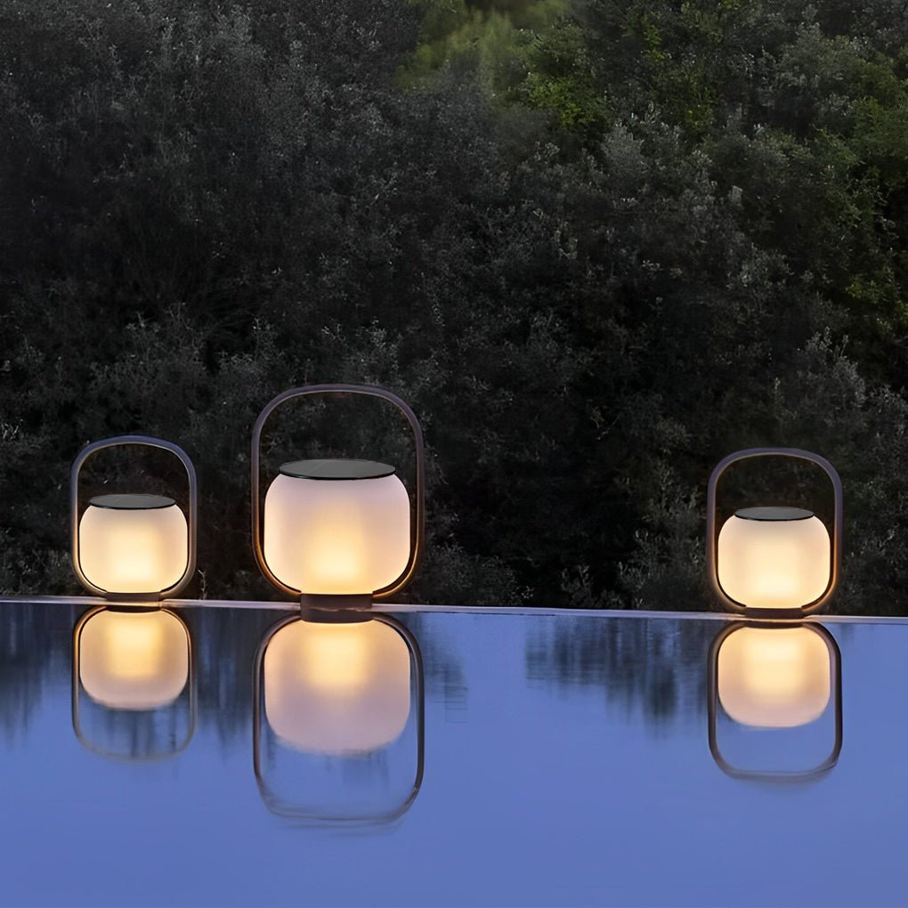 FARINGTON SOLAR GLOW RECHARGEABLE LANTERN WITH WATER-RESISTANT DESIGN