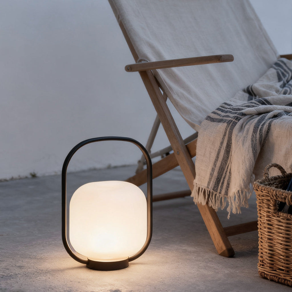 FARINGTON SOLAR GLOW RECHARGEABLE LANTERN WITH WATER-RESISTANT DESIGN