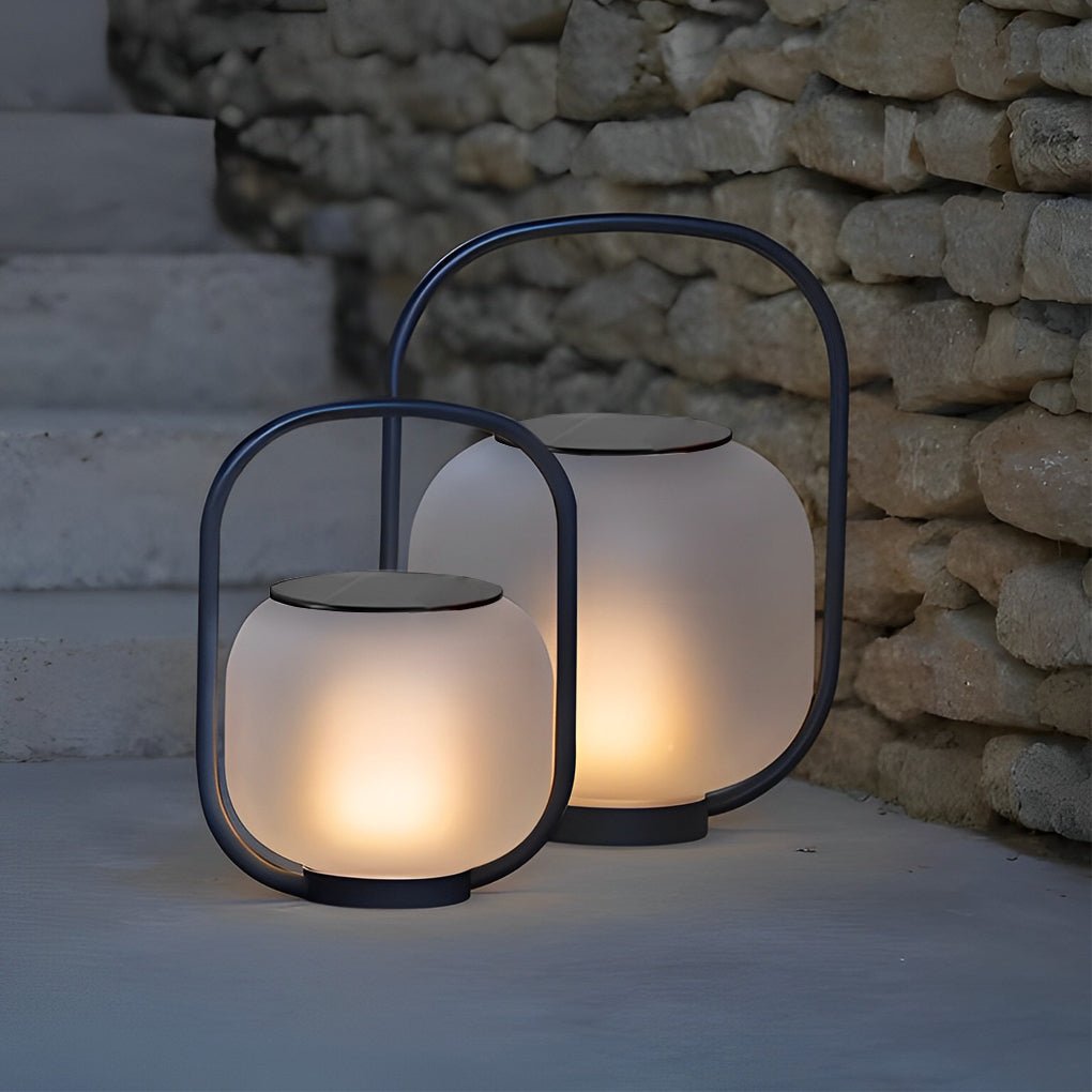 FARINGTON SOLAR GLOW RECHARGEABLE LANTERN WITH WATER-RESISTANT DESIGN