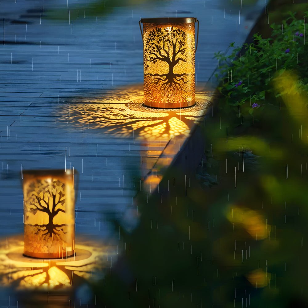 WHITBY SOLAR-POWERED VINTAGE TREE HANGING LANTERN