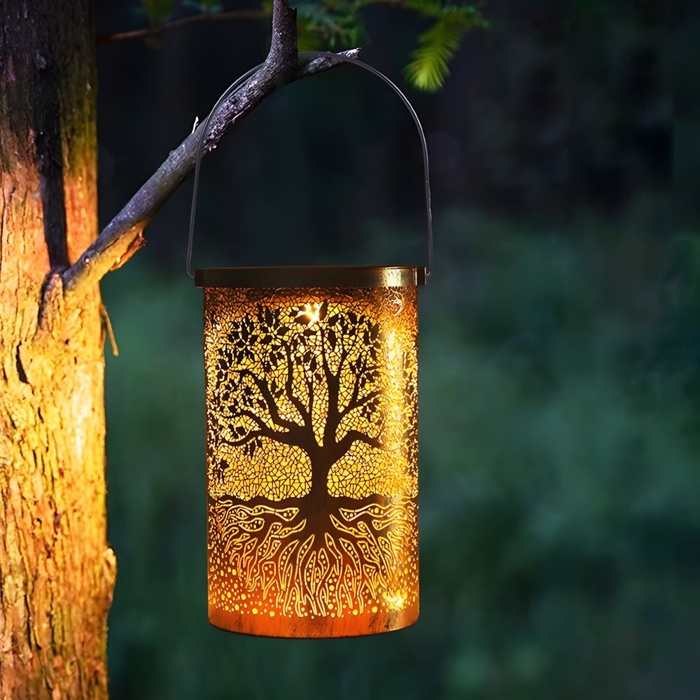 WHITBY SOLAR-POWERED VINTAGE TREE HANGING LANTERN