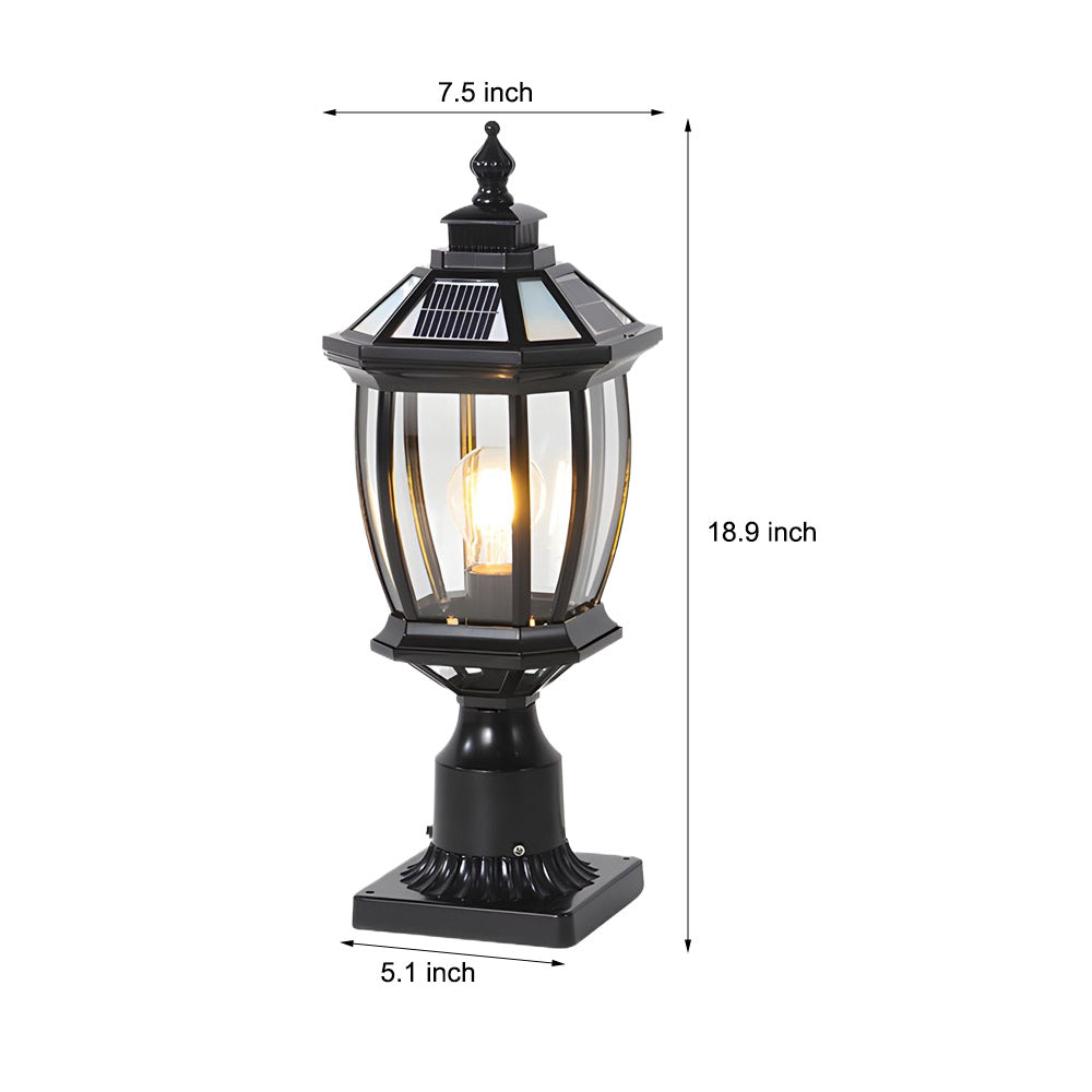 WINDSOR SOLAR GARDEN COLUMN LIGHTS WITH WATERPROOF DESIGN