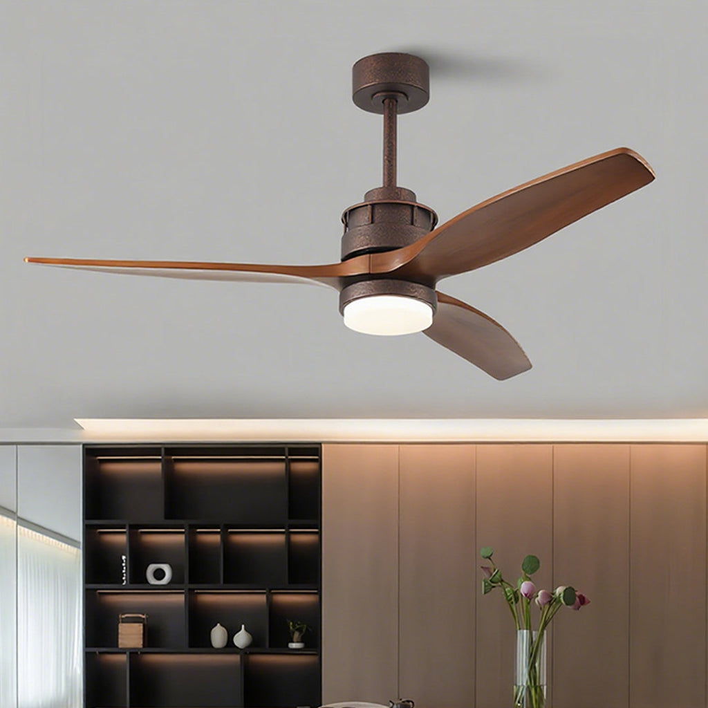 WILLOUGHBY TRIO WOODEN CEILING FAN WITH ILLUMINATION REMOTE"  
2. "BRAMBLEWOOD TRIFECTA LIGHTED CEILING FAN WITH WIRELESS CONTROL"  
3. "PENROSE THREE-BLADE WOODEN FAN WITH INTEGRATED LIGHT AND REMOTE"  
4. "DORCHESTER WOODEN FANDANGLE WITH REMOTE-CONTROL