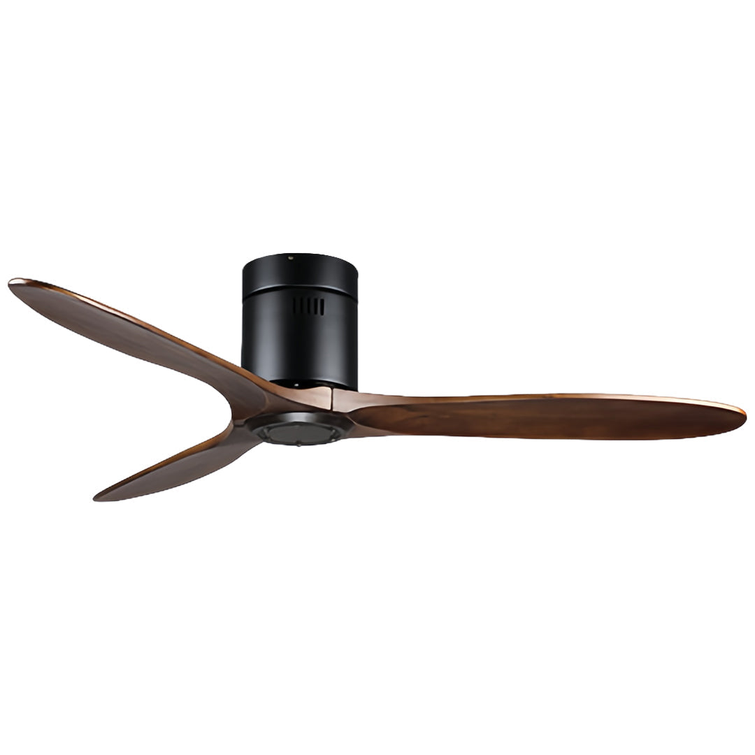 WINTERBOURNE WOODEN FLUSH MOUNT CEILING FAN WITH LIGHT AND SILENT DC MOTOR