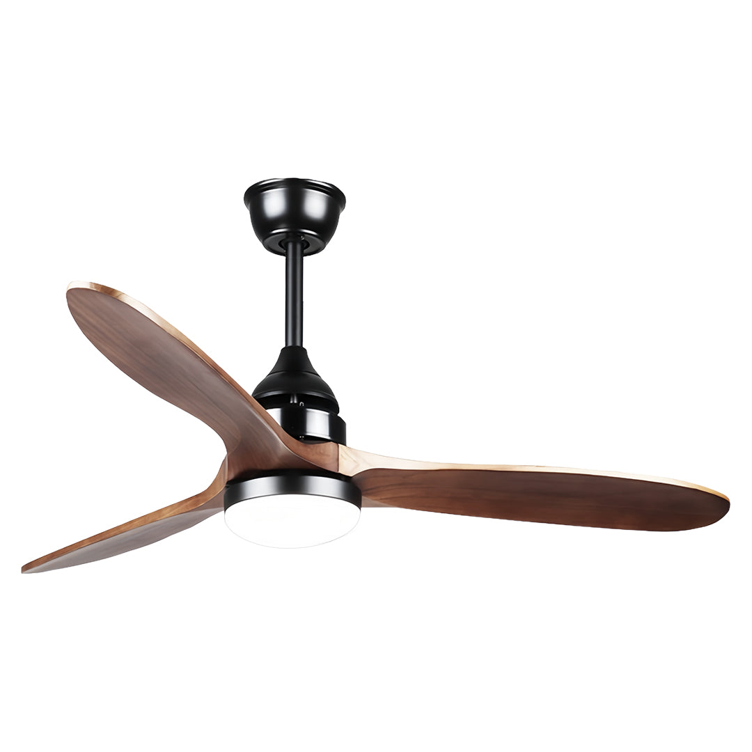 WINTERBOURNE WOODEN FLUSH MOUNT CEILING FAN WITH LIGHT AND SILENT DC MOTOR
