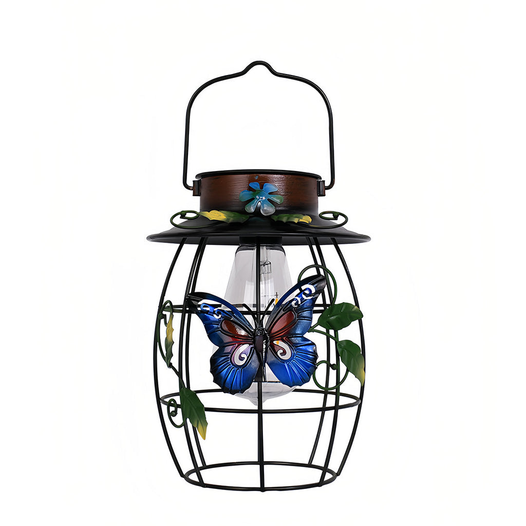 WINTHROP SOLAR-ILLUMINATED BUTTERFLY HANGING LANTERN