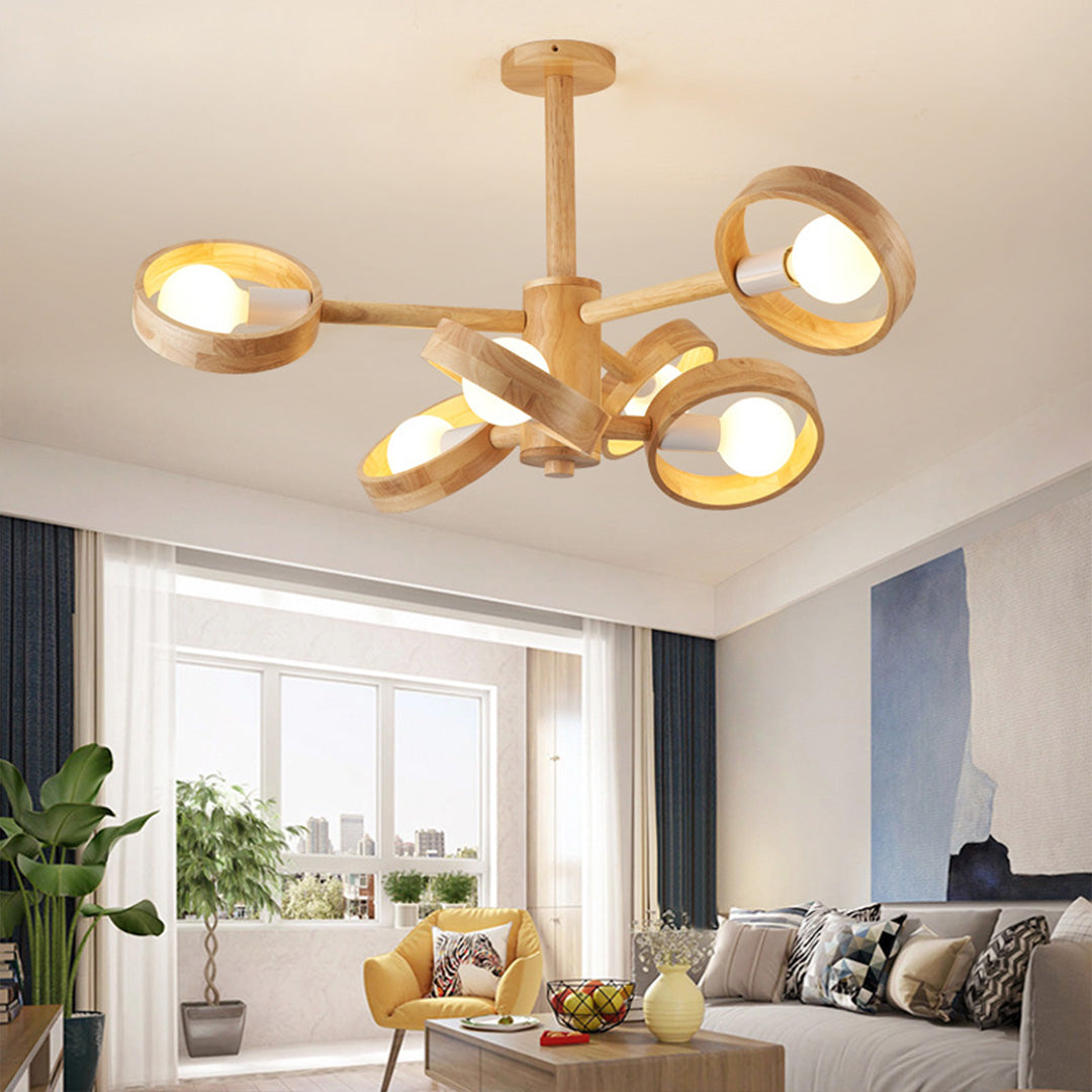 THORNBURY RUBBERWOOD LED HANGING LANTERN