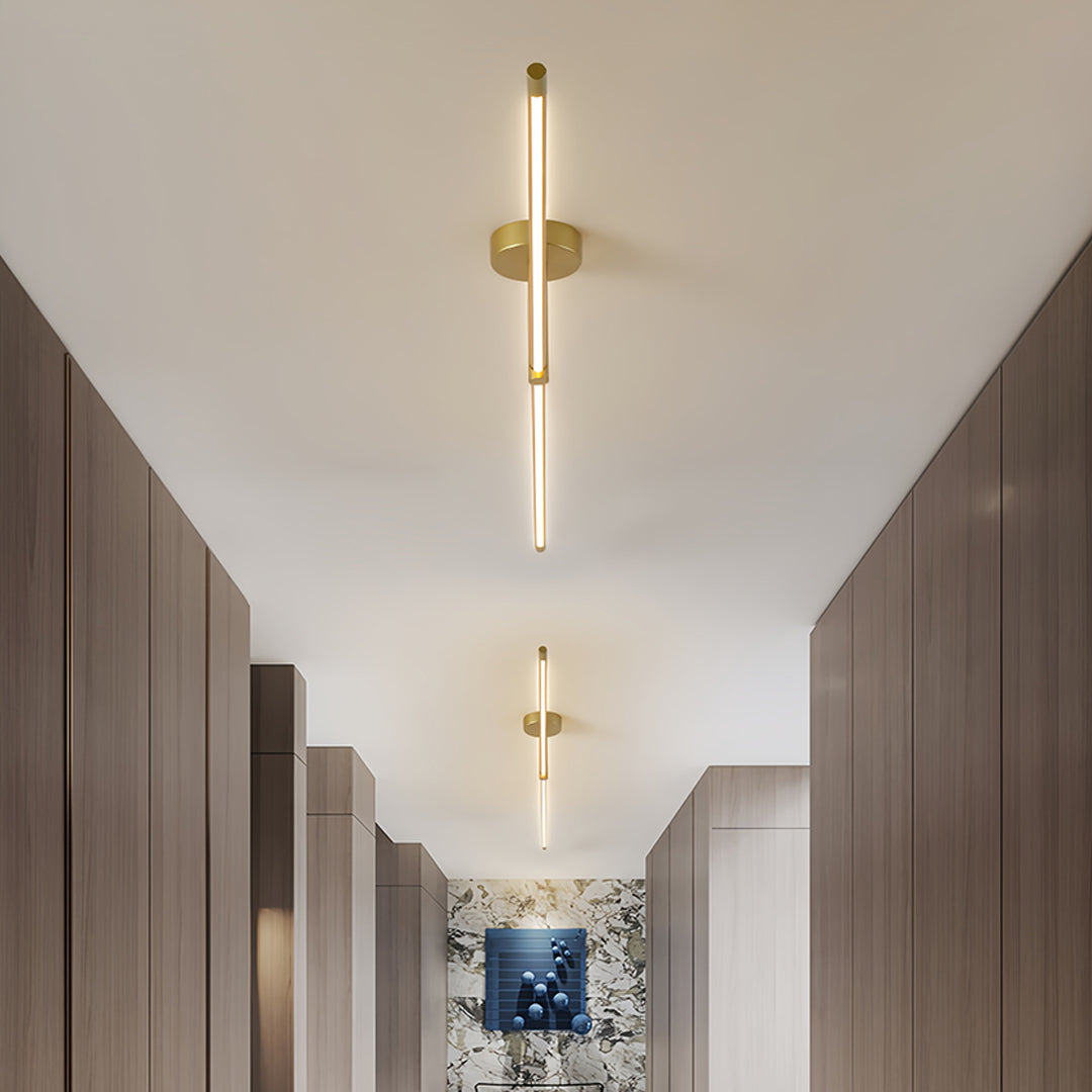 FENWICK MODERNIST BLACK AND GOLD LED CEILING LIGHT