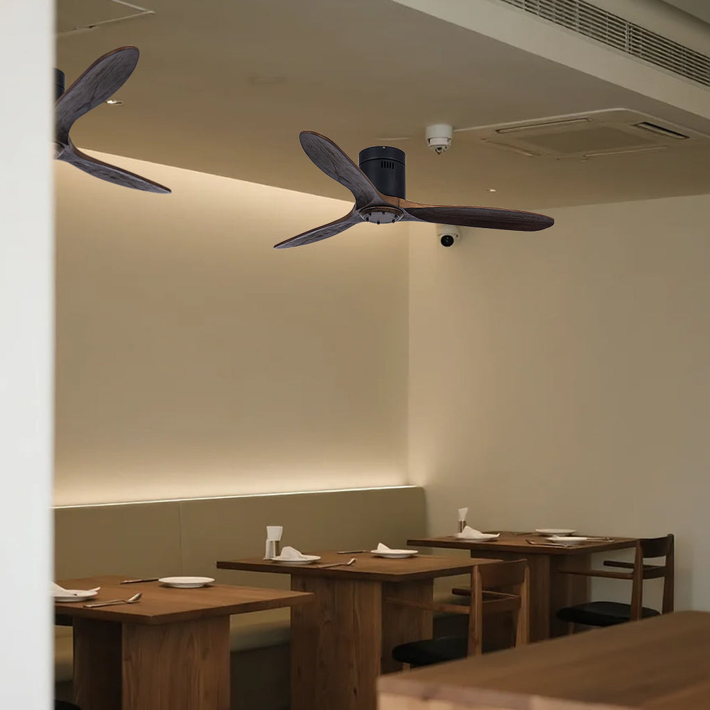 THORNBURY OAK TRIO CEILING FAN WITH LED ILLUMINATION AND REMOTE CONTROL