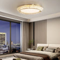 WINDSOR CRYSTAL FLUSH MOUNT CEILING LUMINAIRE IN TITANIUM GOLD