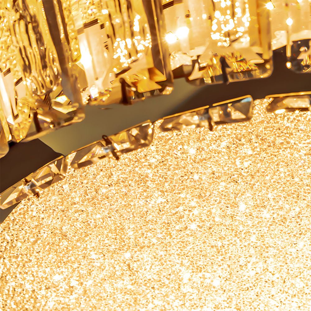 WINDSOR CRYSTAL FLUSH MOUNT CEILING LUMINAIRE IN TITANIUM GOLD