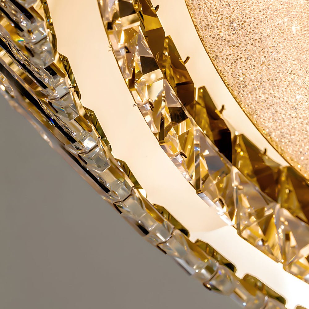 WINDSOR CRYSTAL FLUSH MOUNT CEILING LUMINAIRE IN TITANIUM GOLD