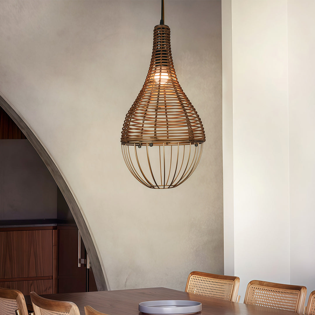 WINTHORPE WOVEN RATTAN CEILING LANTERN