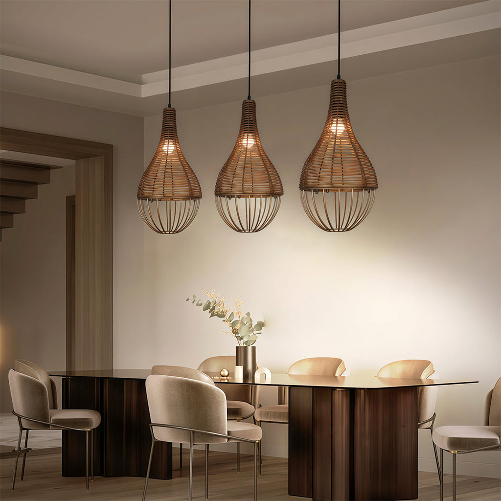 WINTHORPE WOVEN RATTAN CEILING LANTERN