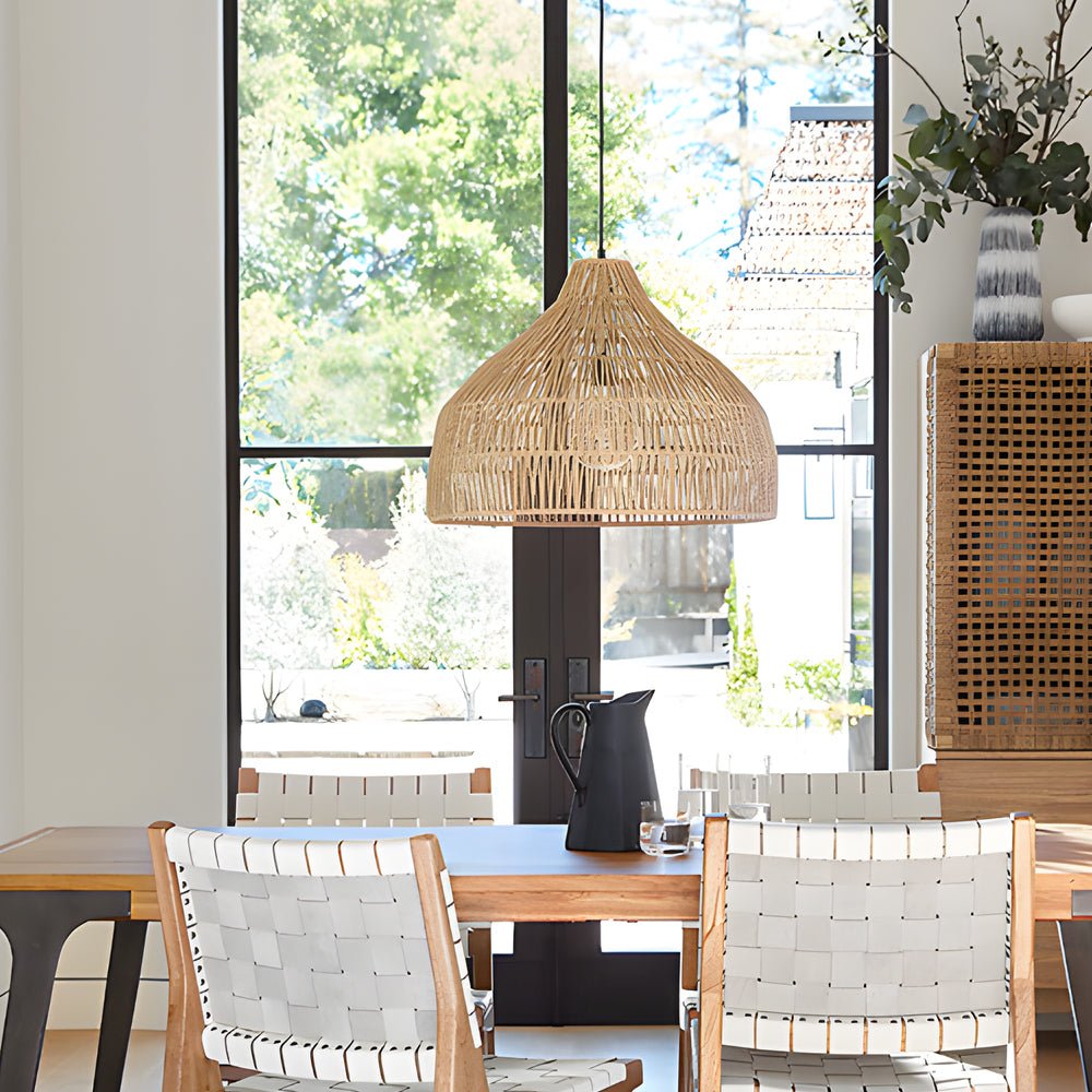 RAVENSCROFT RATTAN WEAVE RESTAURANT LIGHTING FIXTURE