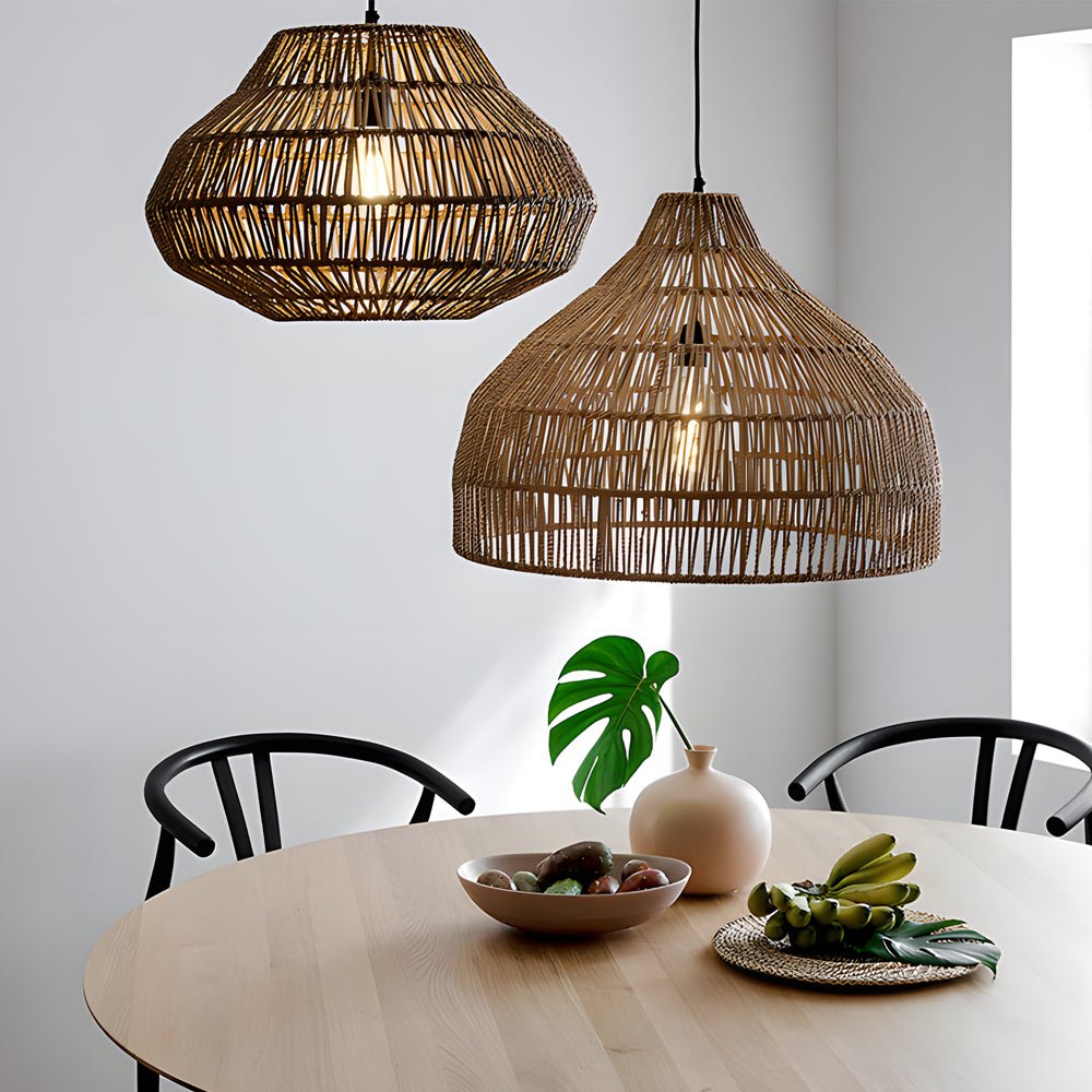 RAVENSCROFT RATTAN WEAVE RESTAURANT LIGHTING FIXTURE