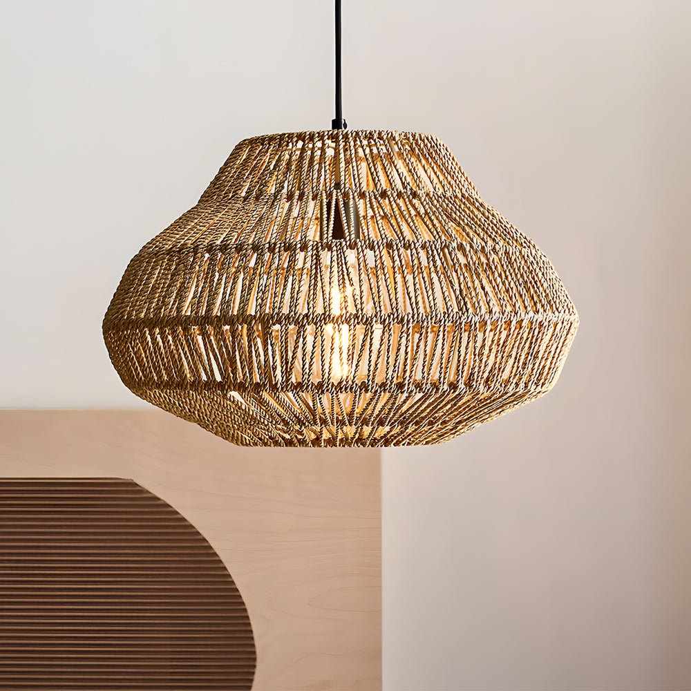 RAVENSCROFT RATTAN WEAVE RESTAURANT LIGHTING FIXTURE