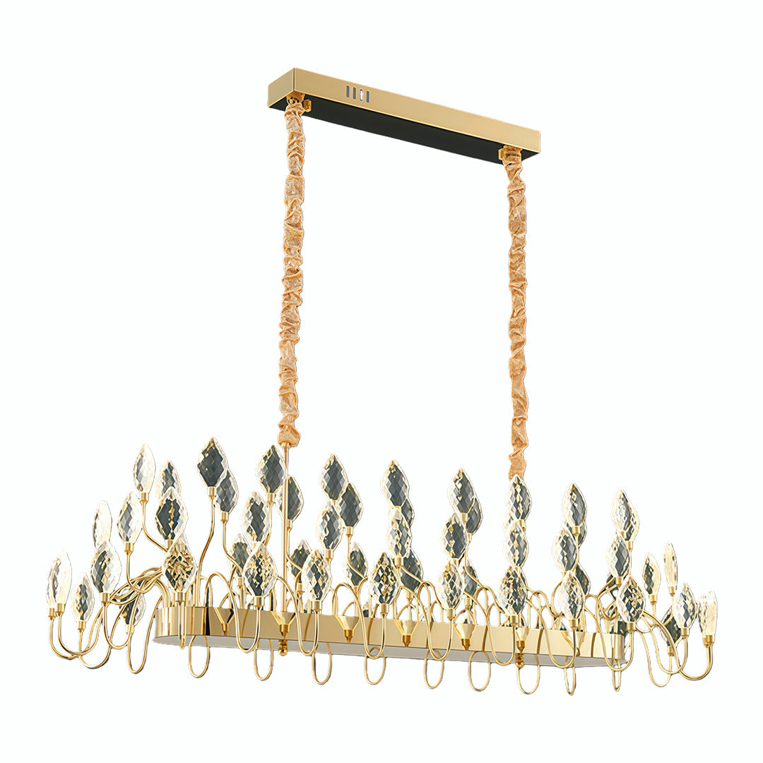 VANDERBILT GILDED CRYSTAL CROWN CEILING LUMINAIRE