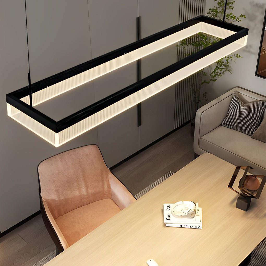 RAVENSHIRE MODERN RECTANGULAR DIMMING CHANDELIER WITH REMOTE CONTROL