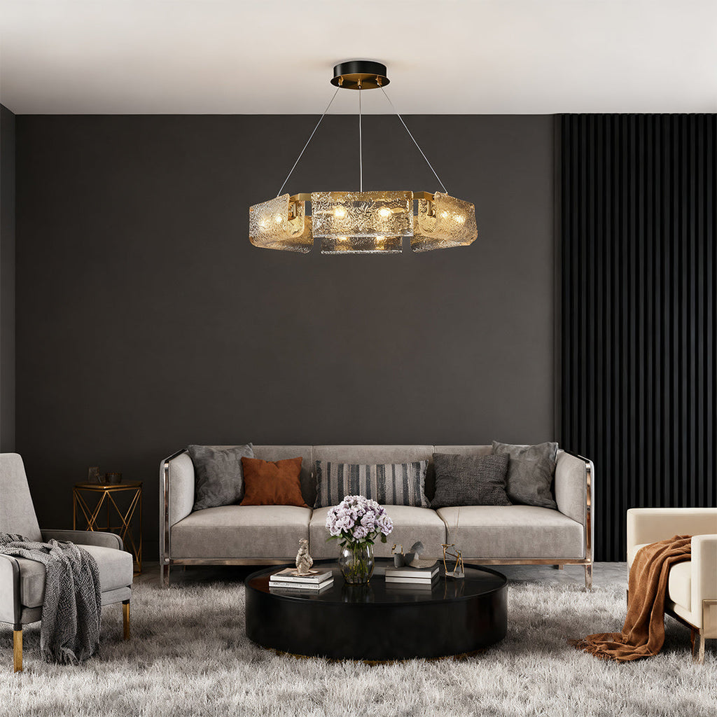 WINTHROP RECTANGULAR GLASS CEILING LANTERN IN BRASS