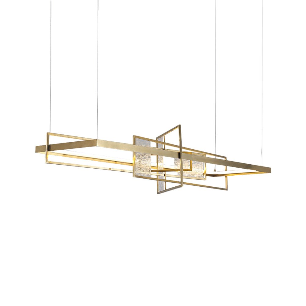 WINDSOR RECTANGULAR IRON GLASS LANTERN CHANDELIER