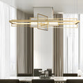 WINDSOR RECTANGULAR IRON GLASS LANTERN CHANDELIER