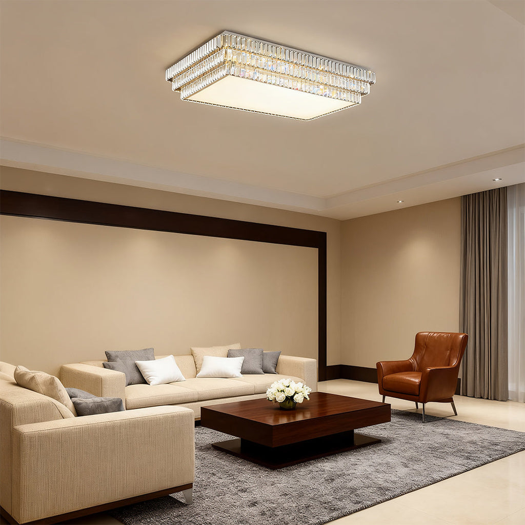 WINDSOR CRYSTAL RAY FLUSH MOUNT LUMINAIRE