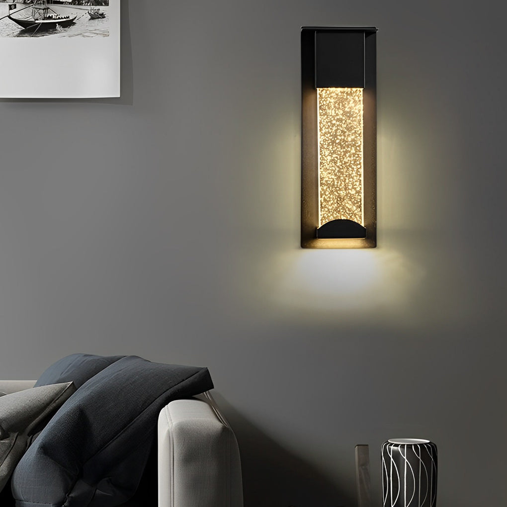 WINDSOR BUBBLE GLASS RECTANGULAR OUTDOOR SCONCE LIGHT