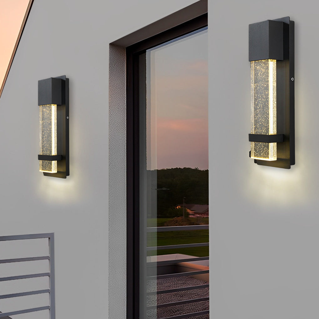 WINDSOR BUBBLE GLASS RECTANGULAR OUTDOOR SCONCE LIGHT