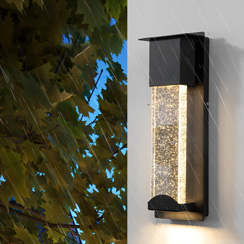 WINDSOR BUBBLE GLASS RECTANGULAR OUTDOOR SCONCE LIGHT