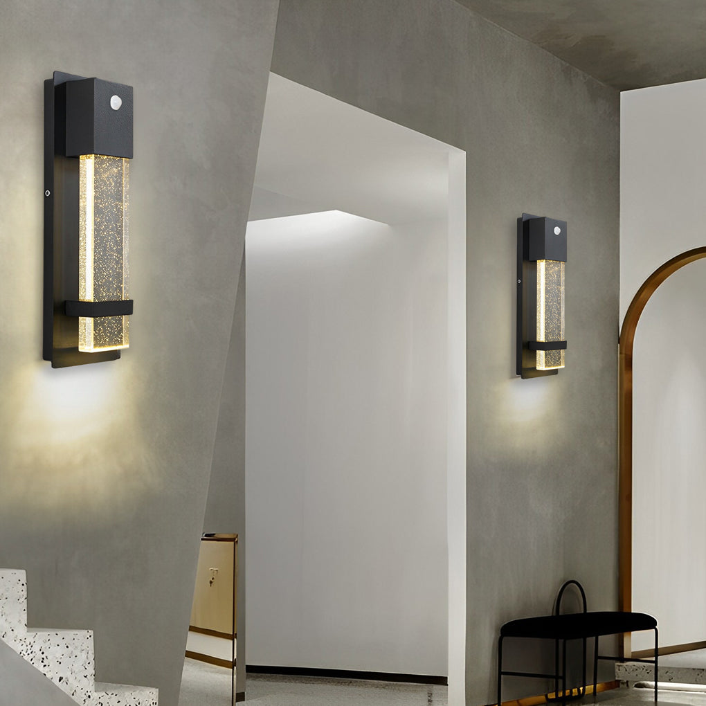 WINDSOR BUBBLE GLASS RECTANGULAR OUTDOOR SCONCE LIGHT