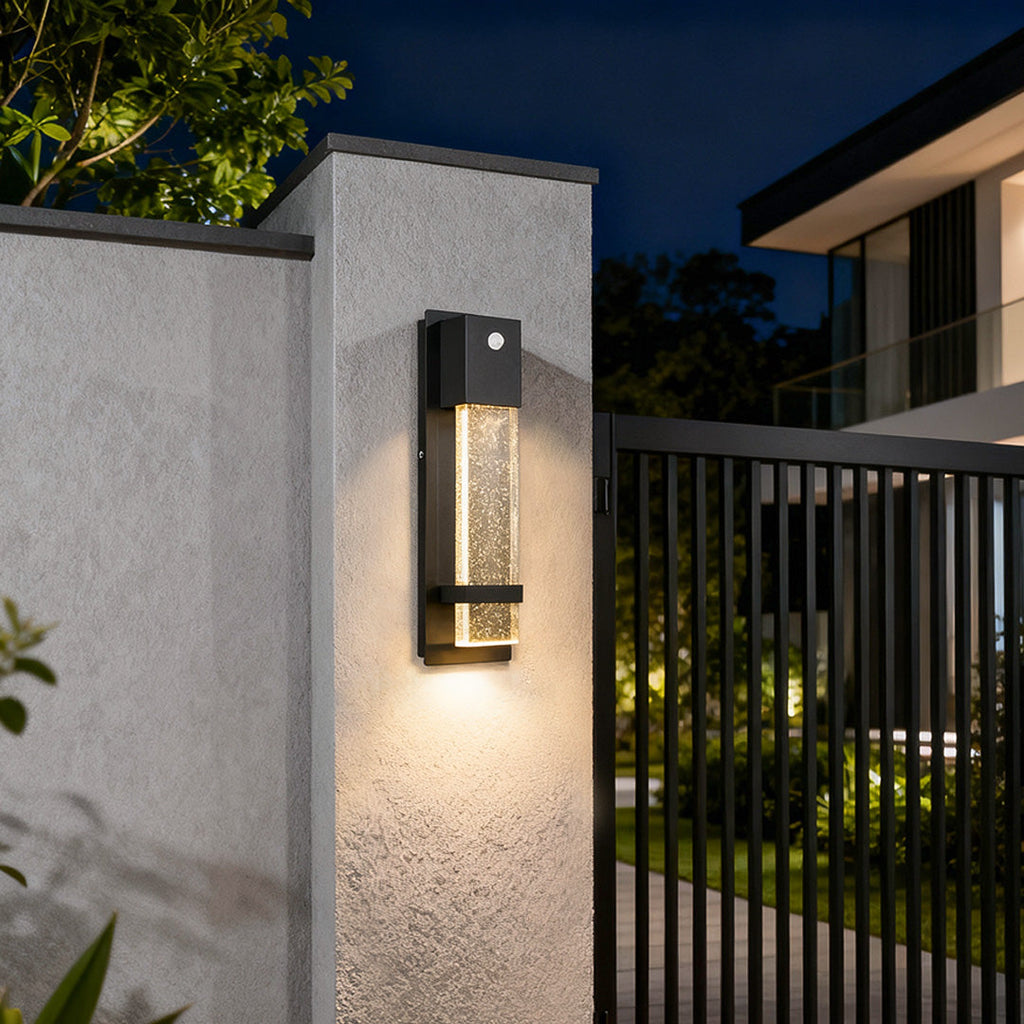 WINDSOR BUBBLE GLASS RECTANGULAR OUTDOOR SCONCE LIGHT