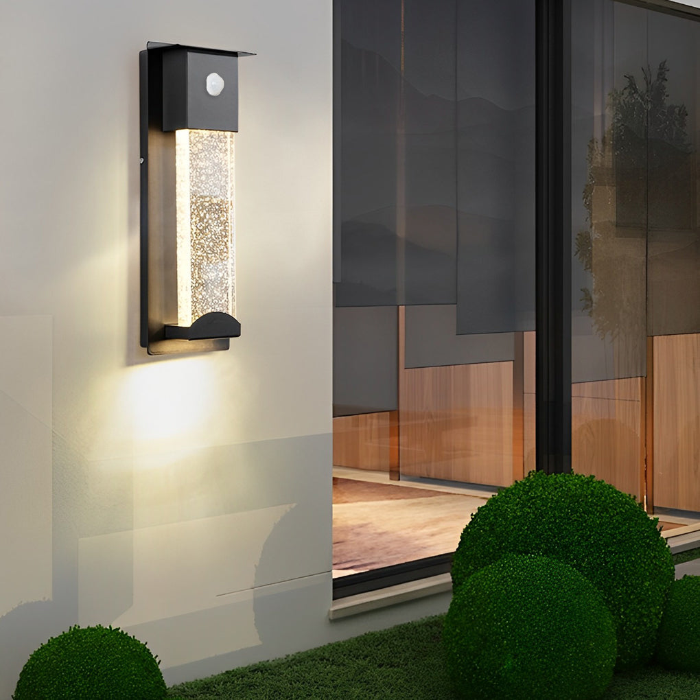 WINDSOR BUBBLE GLASS RECTANGULAR OUTDOOR SCONCE LIGHT