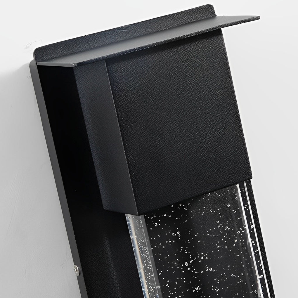 WINDSOR BUBBLE GLASS RECTANGULAR OUTDOOR SCONCE LIGHT