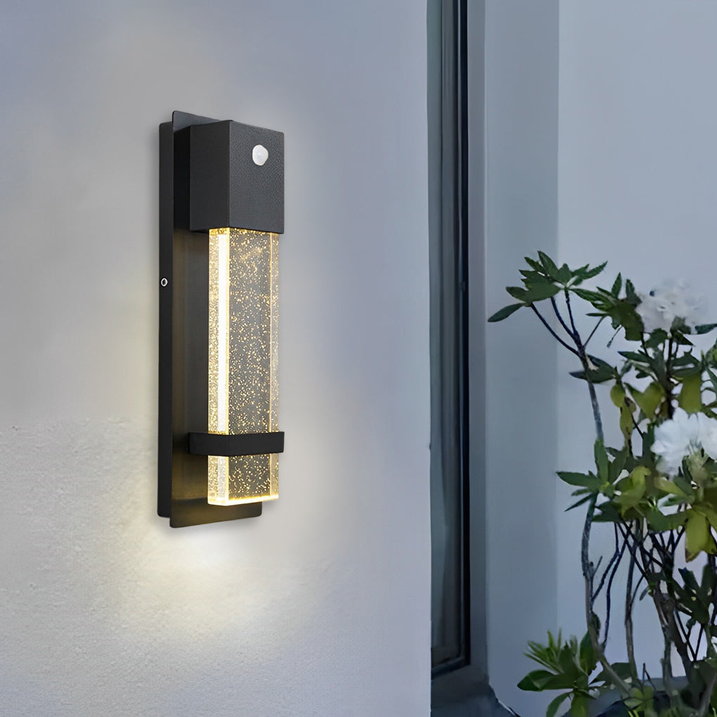 WINDSOR BUBBLE GLASS RECTANGULAR OUTDOOR SCONCE LIGHT