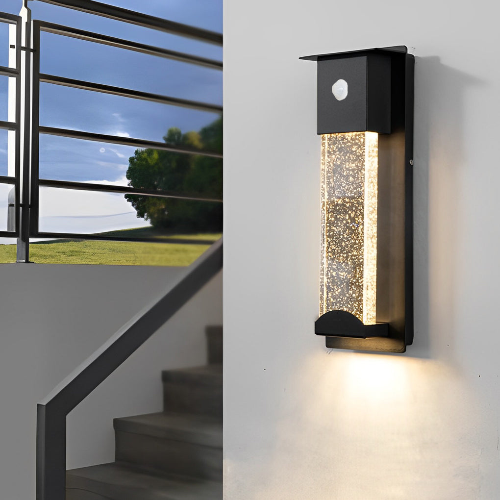 WINDSOR BUBBLE GLASS RECTANGULAR OUTDOOR SCONCE LIGHT