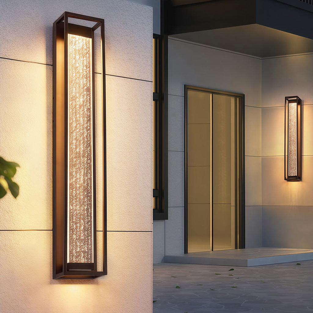 RAVENSDALE DARK METAL WEATHERPROOF LINEAR WALL LANTERN