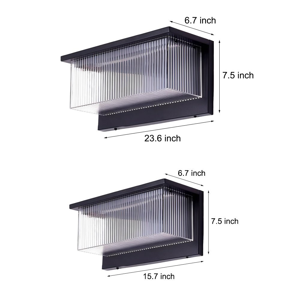 WINTHORPE RECTANGULAR STRIPE ACRYLIC SOLAR WALL LANTERN