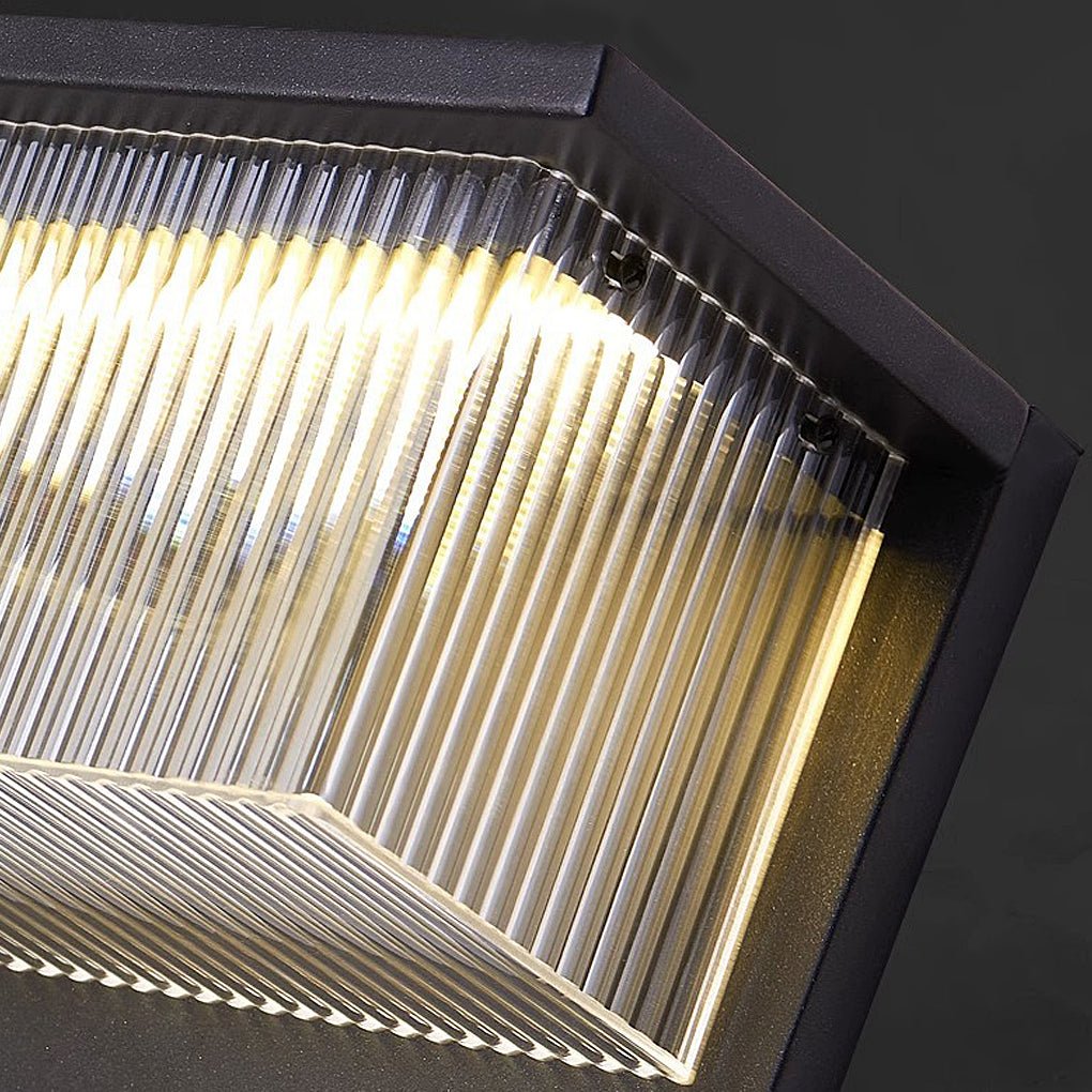 WINTHORPE RECTANGULAR STRIPE ACRYLIC SOLAR WALL LANTERN