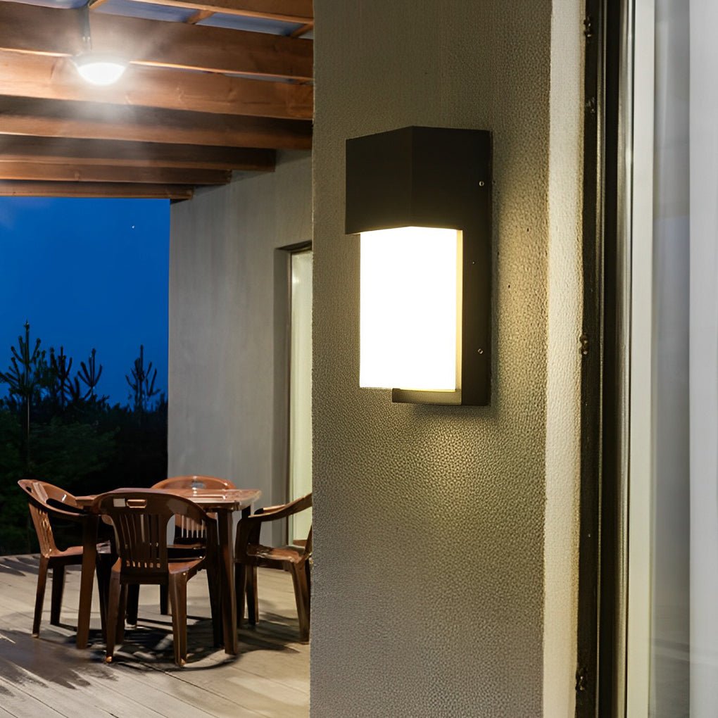 WINTHORPE RECTANGULAR OUTDOOR LED WALL LANTERN - 10W WATER-RESISTANT BLACK FINISH