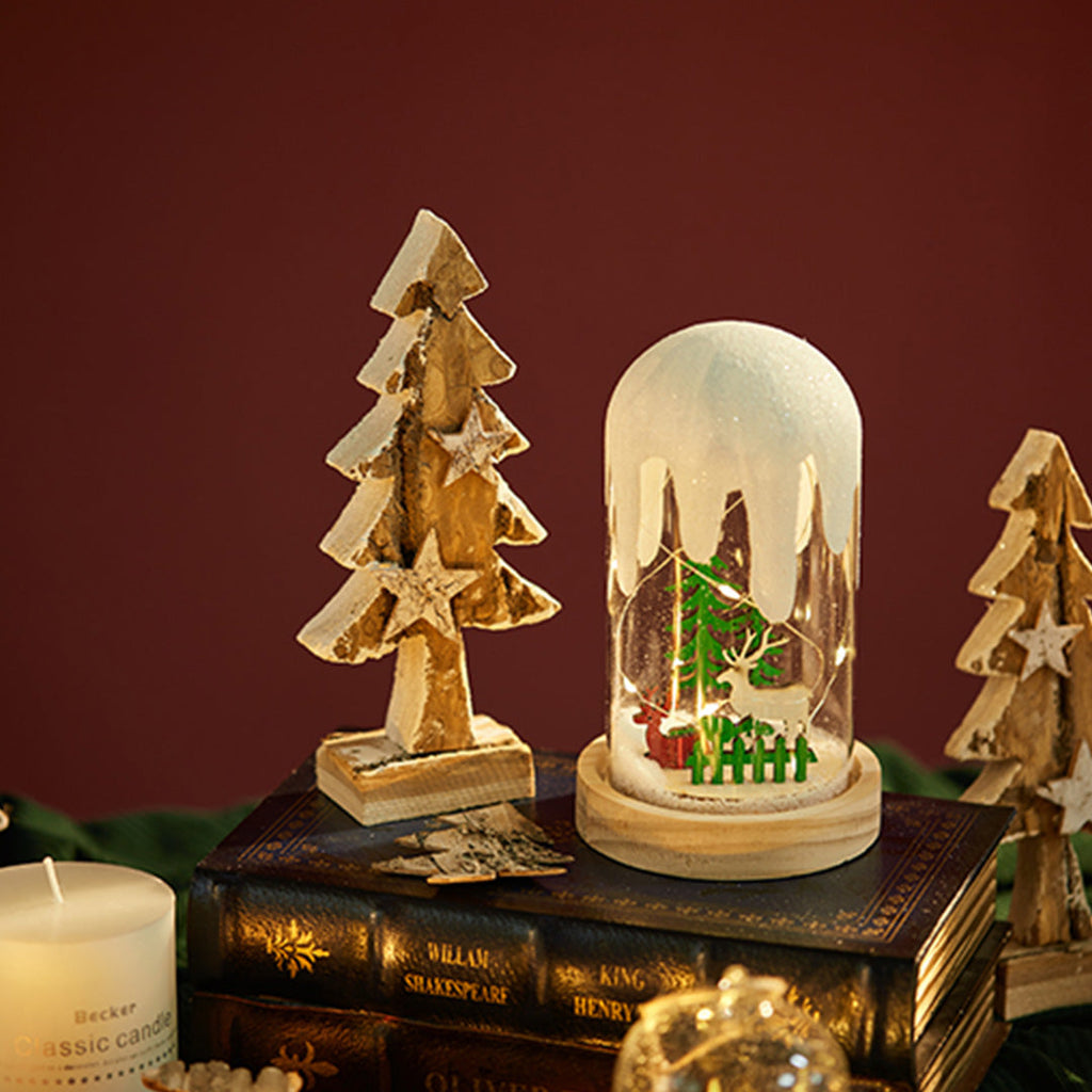 WINTERDALE WOODEN SNOWSCAPE LANTERN ORNAMENT