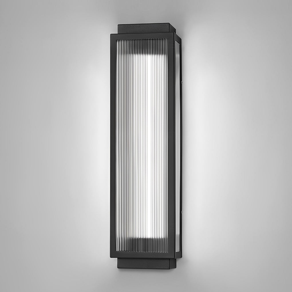 WINTHORPE REEDED GLASS RECTANGLE OUTDOOR LED WALL LANTERN